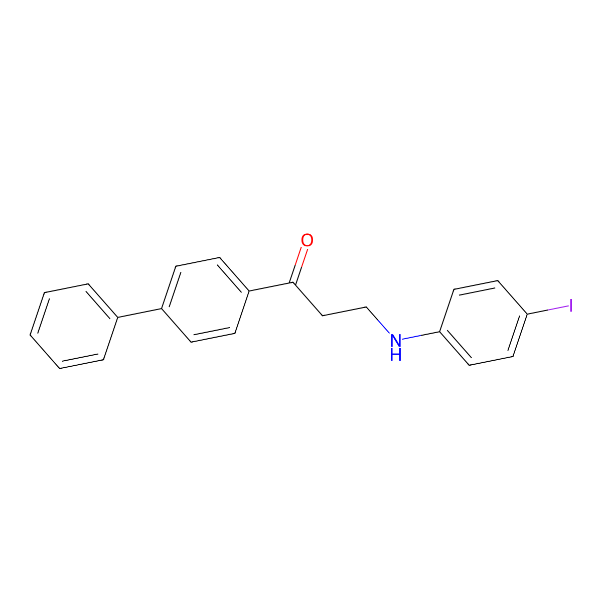 1-(1,1'-Biphenyl)-4-YL-3-(4-iodoanilino)-1-propanone molecular structure, CAS 477320-51-7