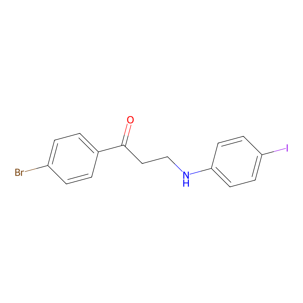 1-(4-Bromophenyl)-3-(4-iodoanilino)-1-propanone molecular structure, CAS 477320-52-8