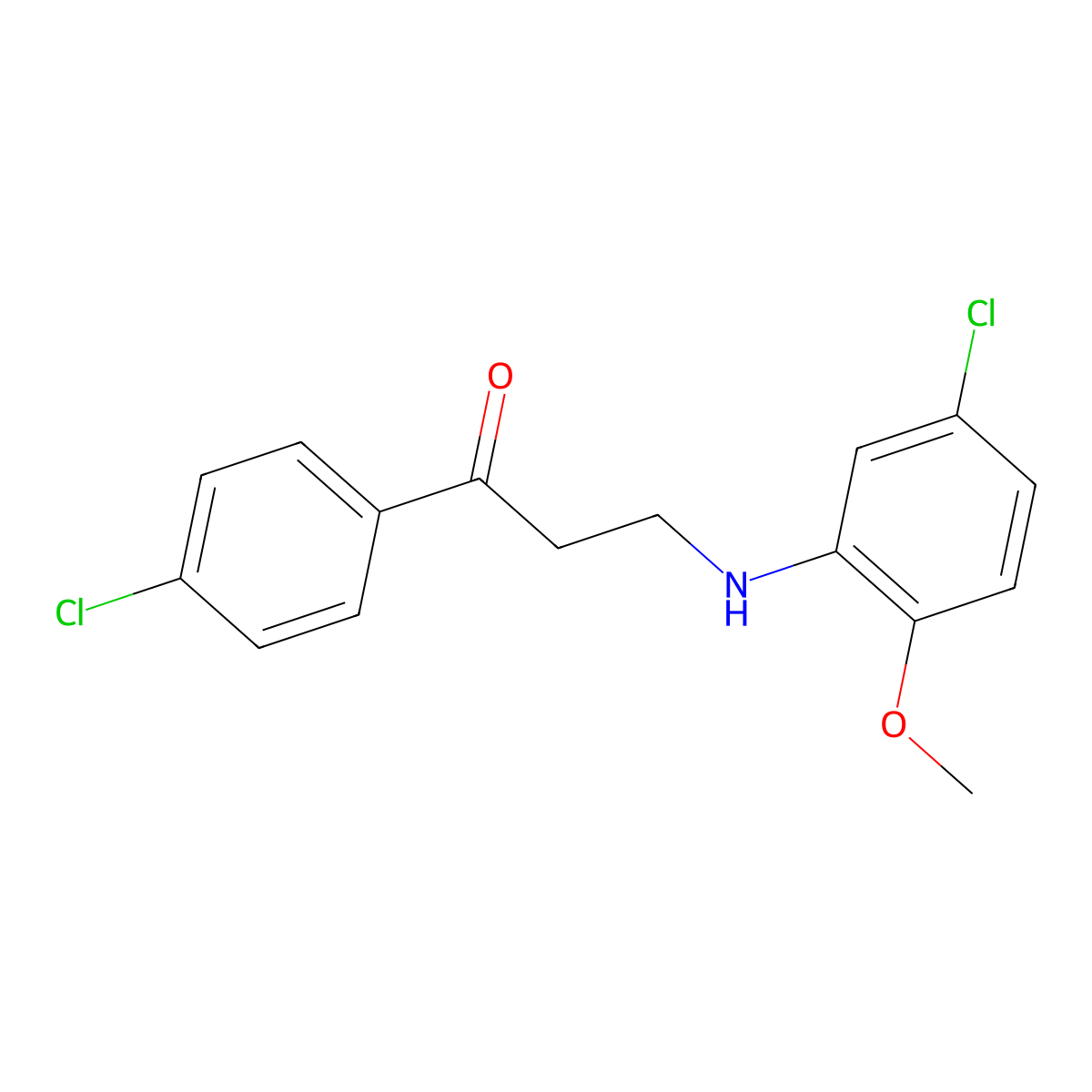 3-(5-Chloro-2-methoxyanilino)-1-(4-chlorophenyl)-1-propanone molecular structure, CAS 477320-60-8