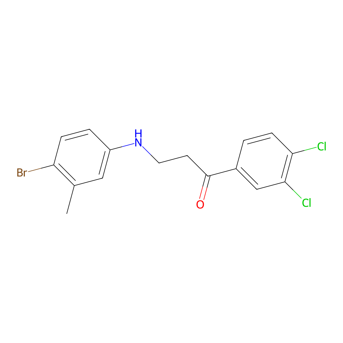 3-(4-Bromo-3-methylanilino)-1-(3,4-dichlorophenyl)-1-propanone molecular structure, CAS 477320-61-9