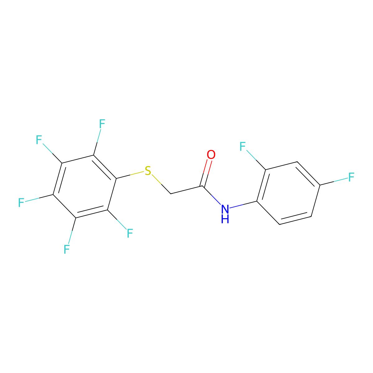 N-(2,4-Difluorophenyl)-2-((perfluorophenyl)thio)acetamide molecular structure, CAS 477320-63-1