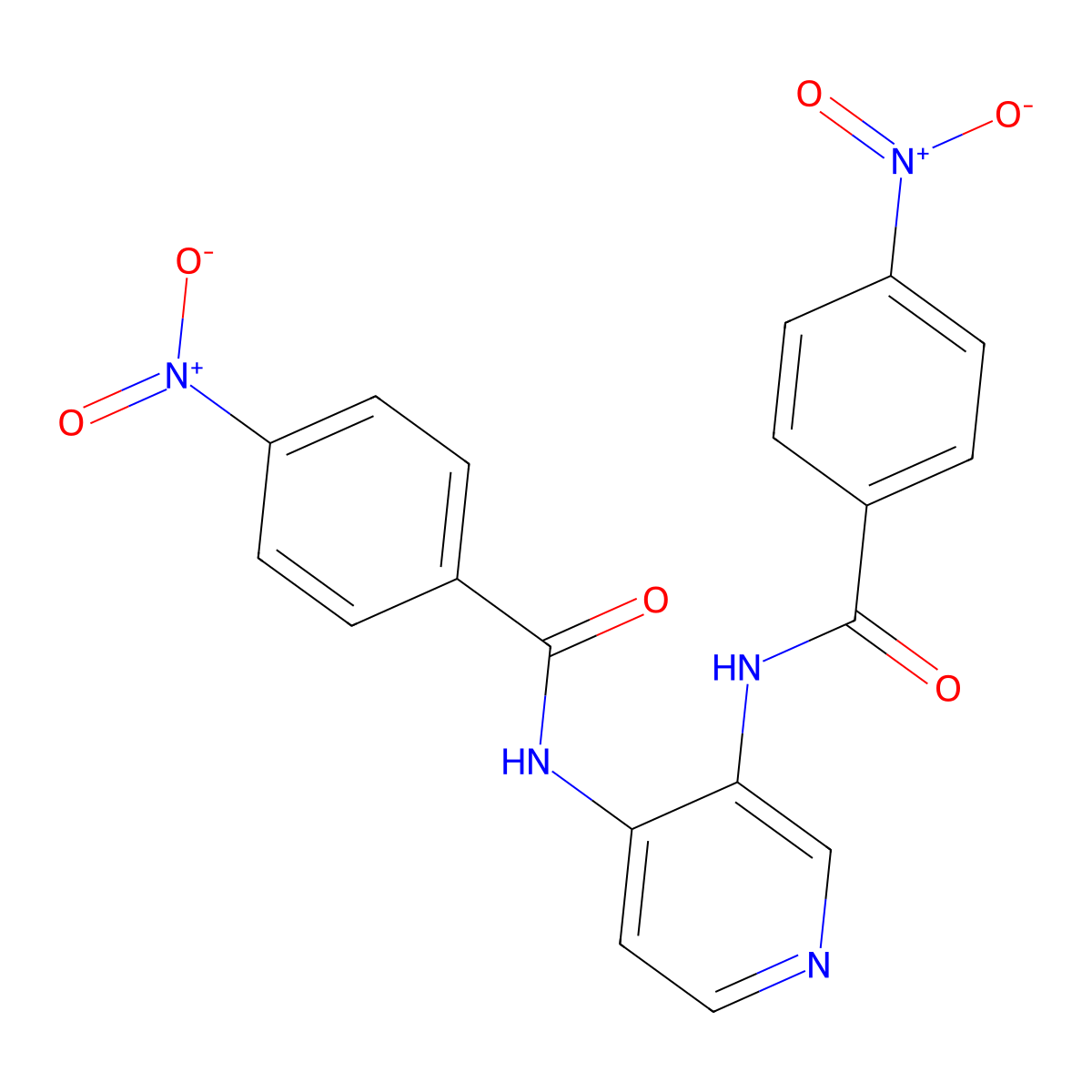 4-nitro-N-[3-[(4-nitrobenzoyl)amino]pyridin-4-yl]benzamide molecular structure, CAS 477325-01-2