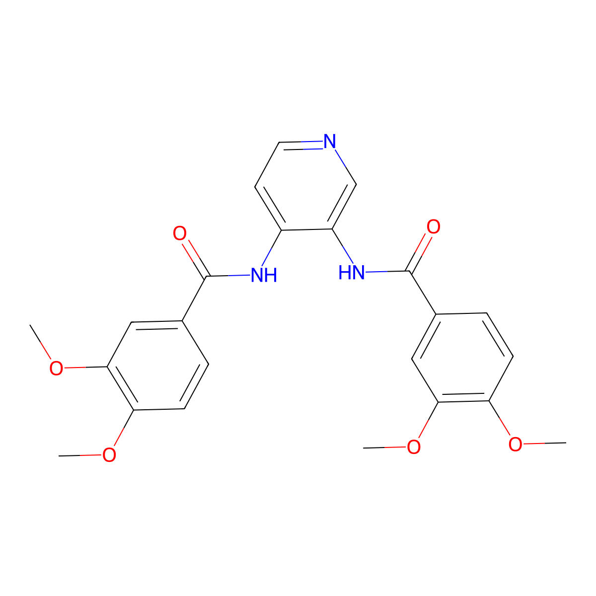 N-[3-(3,4-dimethoxybenzamido)pyridin-4-yl]-3,4-dimethoxybenzamide molecular structure, CAS 477325-31-8