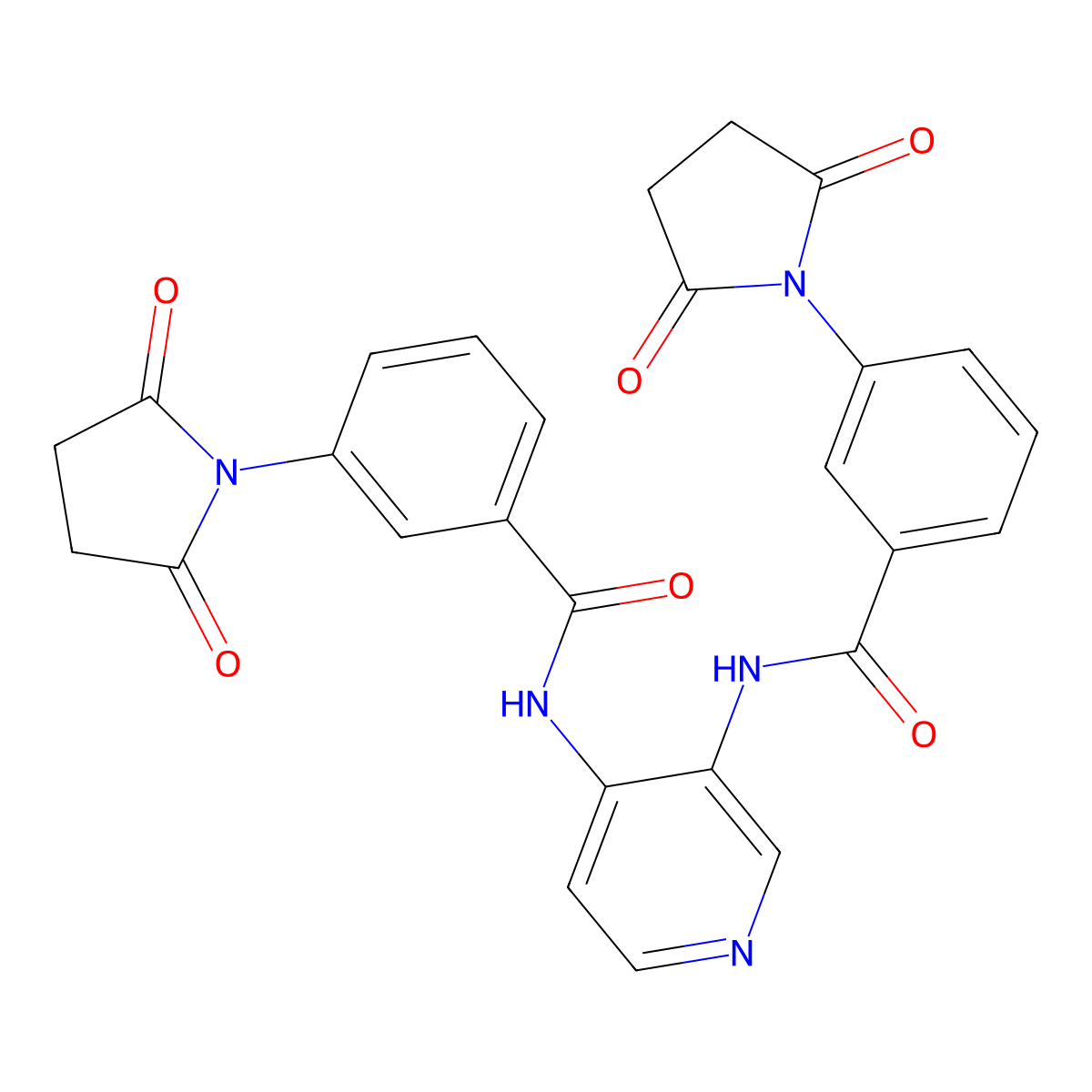 3-(2,5-dioxopyrrolidin-1-yl)-N-[3-[[3-(2,5-dioxopyrrolidin-1-yl)benzoyl]amino]pyridin-4-yl]benzamide molecular structure, CAS 477325-51-2