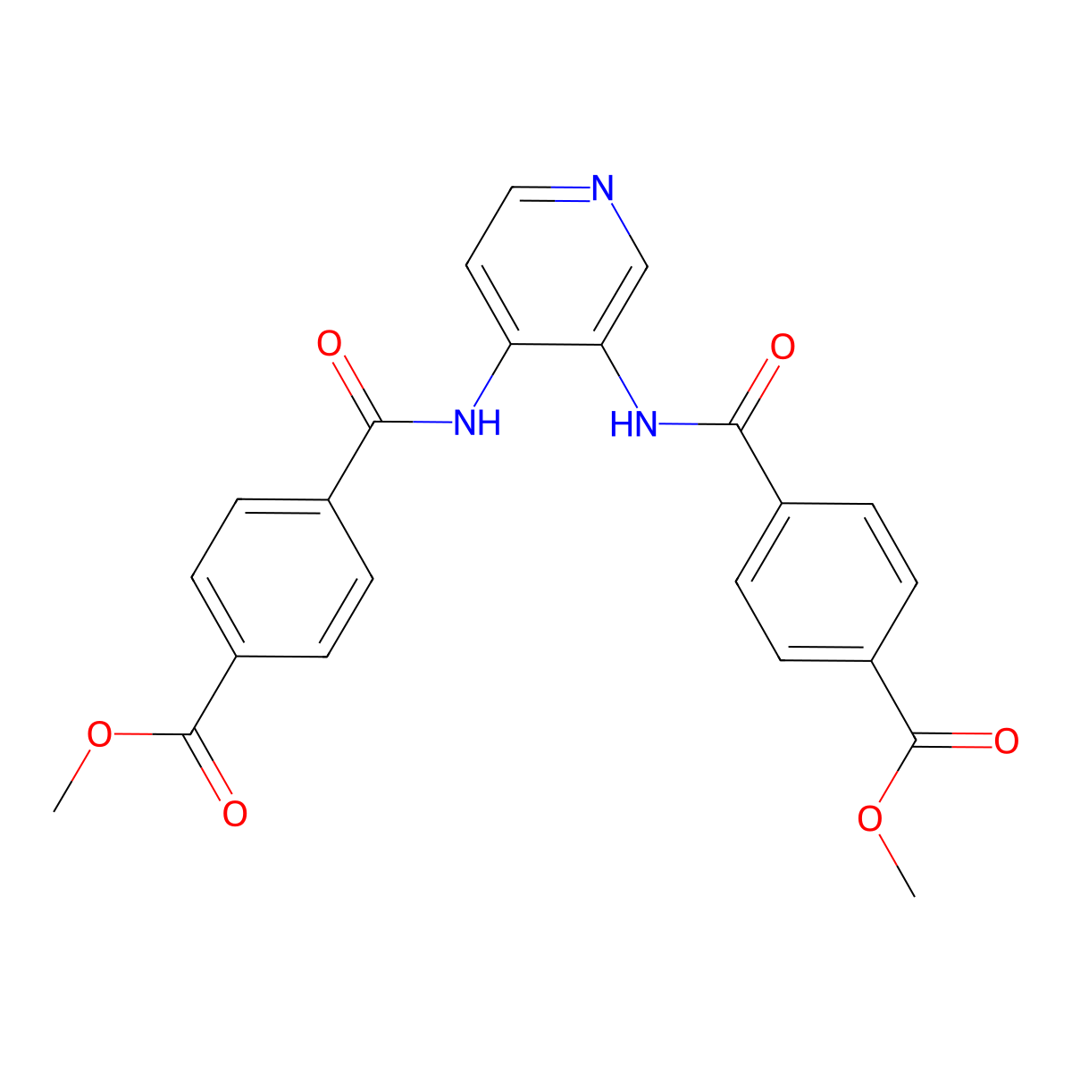Methyl 4-[[3-[(4-methoxycarbonylbenzoyl)amino]pyridin-4-yl]carbamoyl]benzoate molecular structure, CAS 477325-57-8