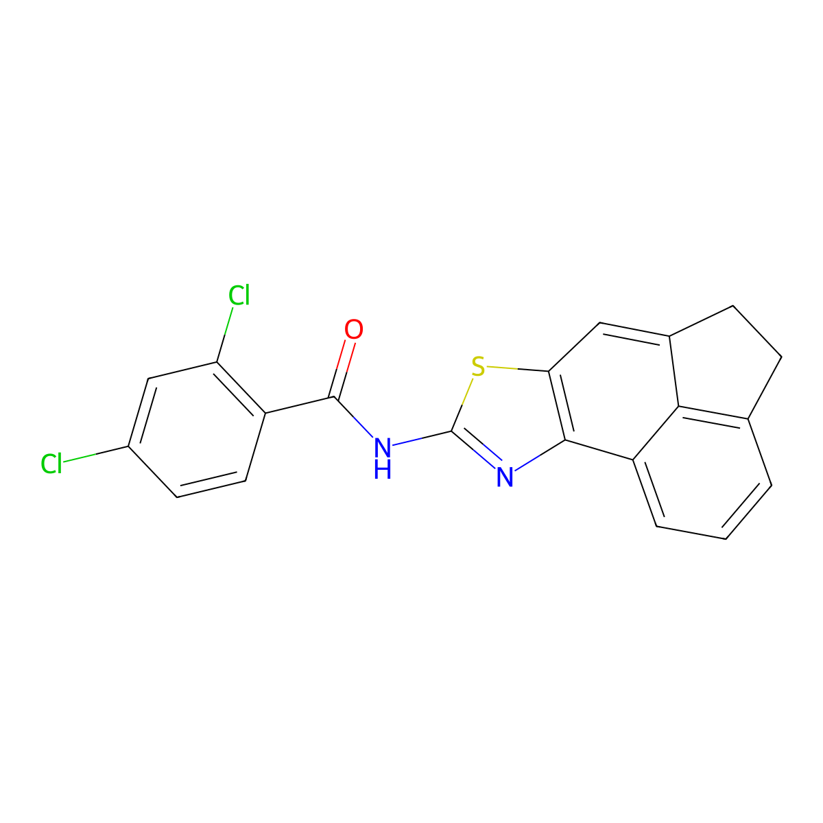 2,4-dichloro-N-{5-thia-3-azatetracyclo[6.6.1.0^{2,6}.0^{11,15}]pentadeca-1(15),2(6),3,7,11,13-hexaen-4-yl}benzamide molecular structure, CAS 477325-77-2