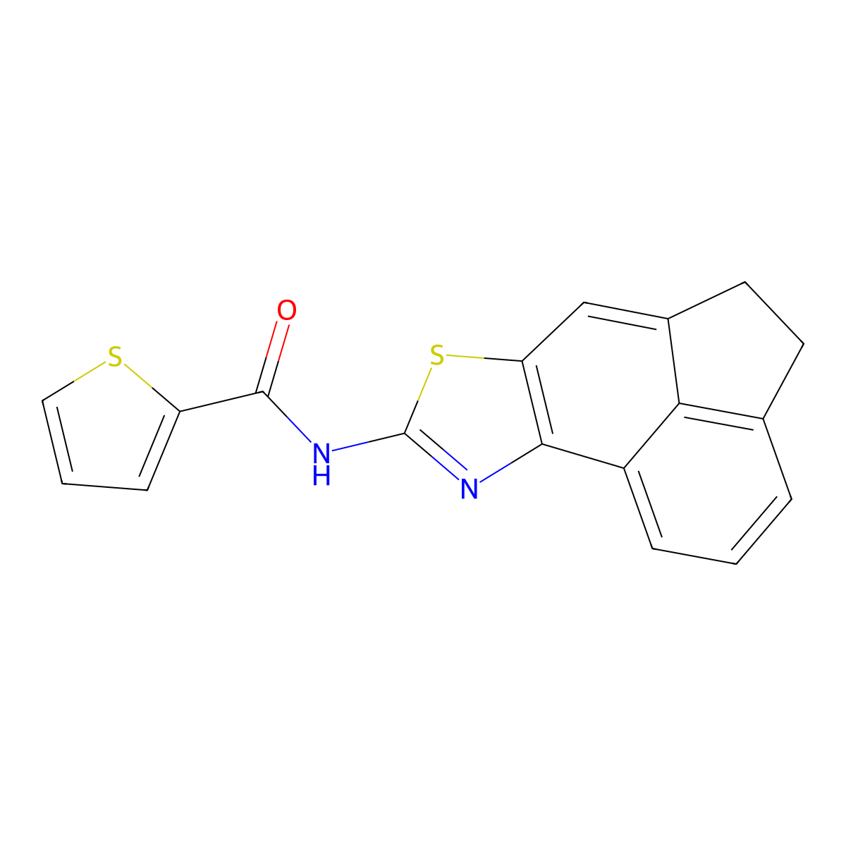N-{5-thia-3-azatetracyclo[6.6.1.0^{2,6}.0^{11,15}]pentadeca-1(15),2(6),3,7,11,13-hexaen-4-yl}thiophene-2-carboxamide molecular structure, CAS 477325-79-4