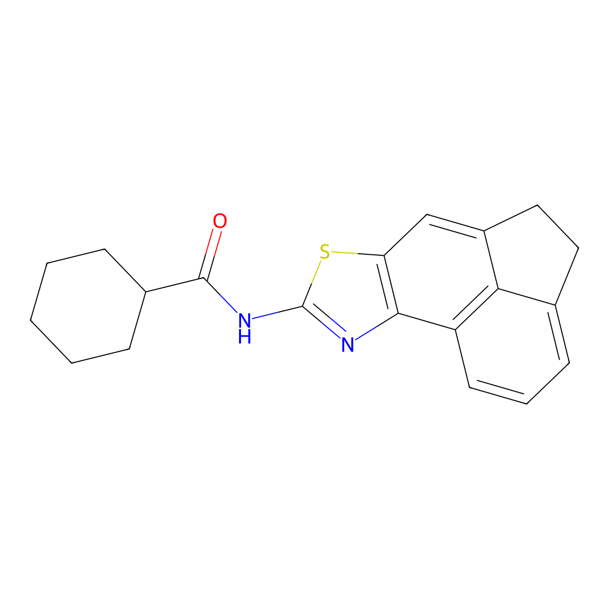 N-{5-thia-3-azatetracyclo[6.6.1.0^{2,6}.0^{11,15}]pentadeca-1(15),2(6),3,7,11,13-hexaen-4-yl}cyclohexanecarboxamide molecular structure, CAS 477325-95-4