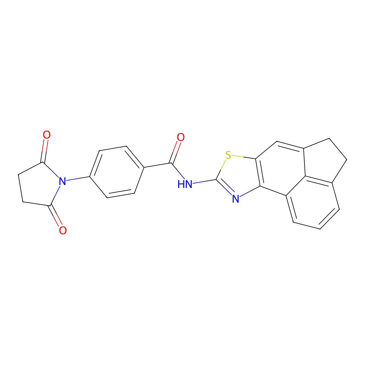 N-(4,5-dihydroacenaphtho[5,4-d]thiazol-8-yl)-4-(2,5-dioxopyrrolidin-1-yl)benzamide molecular structure, CAS 477325-96-5