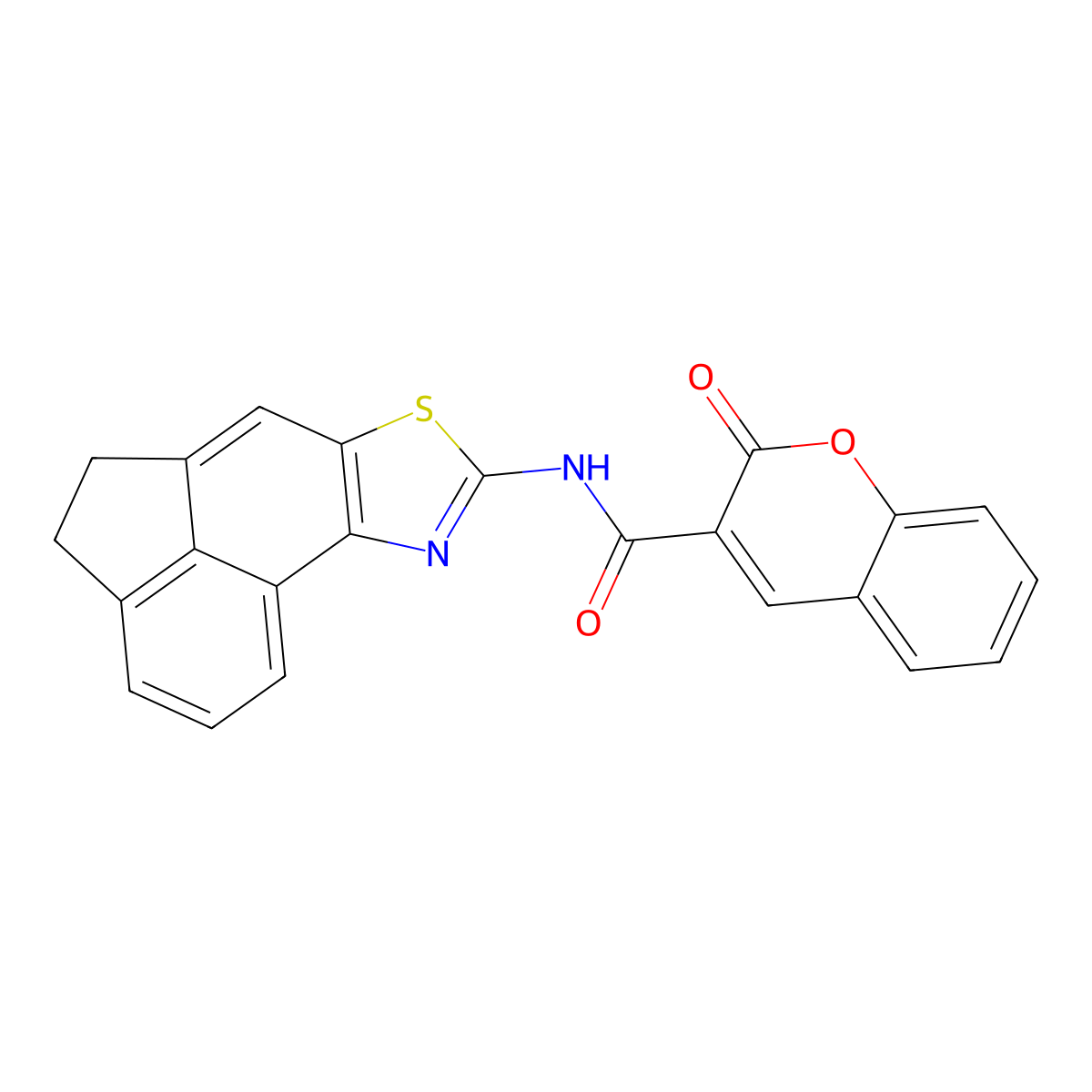 2-oxo-N-{5-thia-3-azatetracyclo[6.6.1.0^{2,6}.0^{11,15}]pentadeca-1(15),2(6),3,7,11,13-hexaen-4-yl}-2H-chromene-3-carboxamide molecular structure, CAS 477326-04-8
