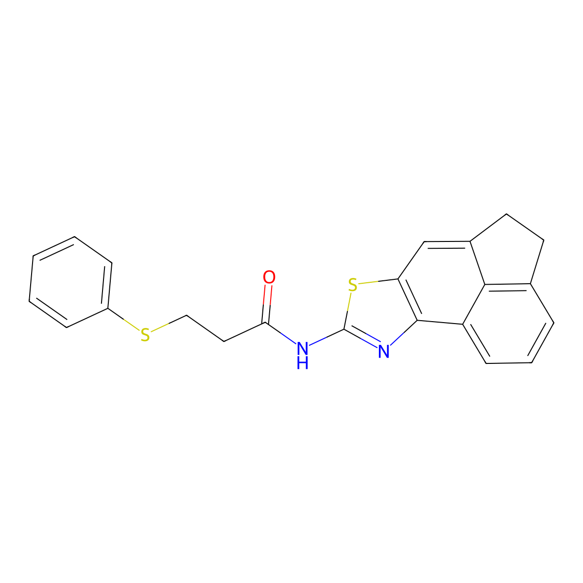 N-(4,5-dihydroacenaphtho[5,4-d]thiazol-8-yl)-3-(phenylthio)propanamide molecular structure, CAS 477326-05-9