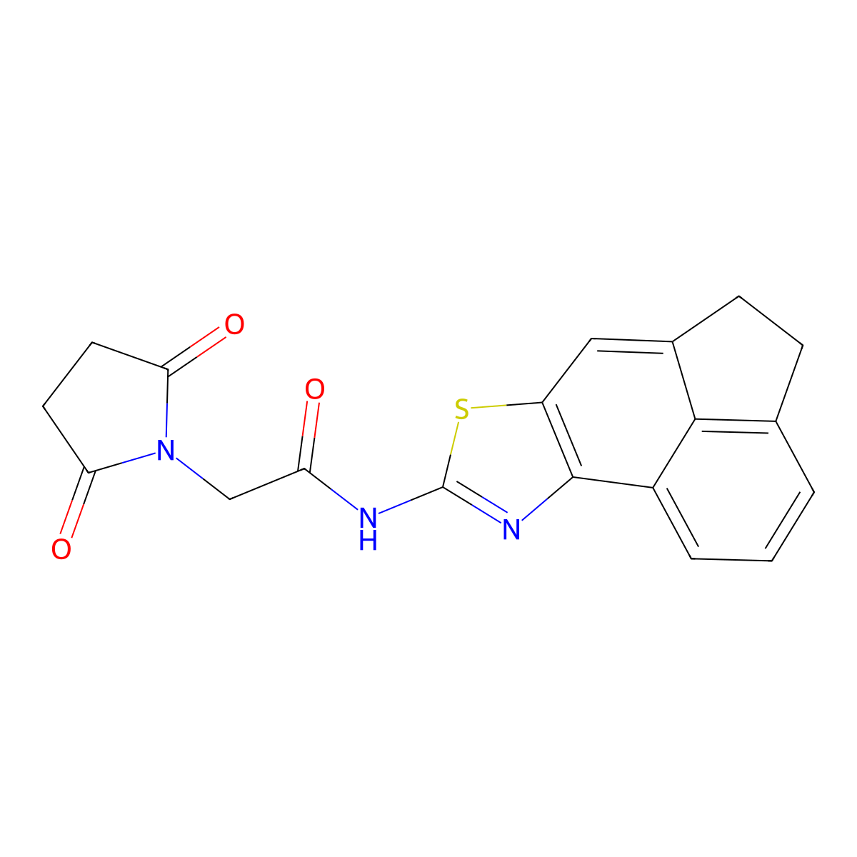 N-(4,5-dihydroacenaphtho[5,4-d]thiazol-8-yl)-2-(2,5-dioxopyrrolidin-1-yl)acetamide molecular structure, CAS 477326-07-1