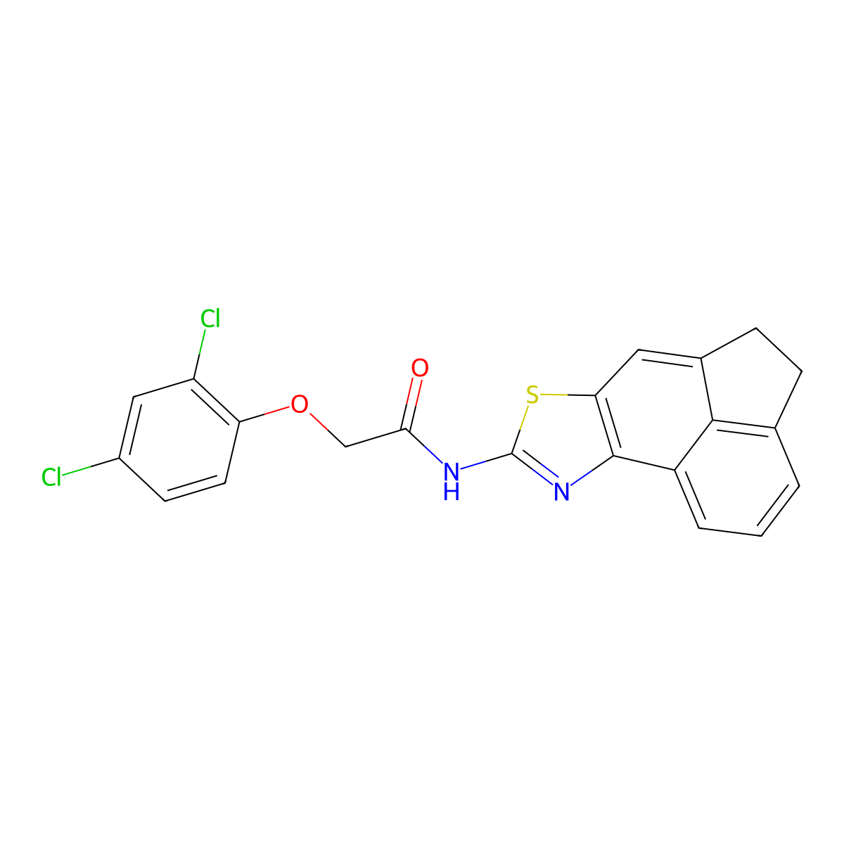 2-(2,4-dichlorophenoxy)-N-(4,5-dihydroacenaphtho[5,4-d]thiazol-8-yl)acetamide molecular structure, CAS 477326-11-7