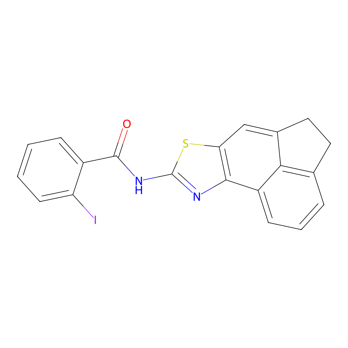 2-iodo-N-{5-thia-3-azatetracyclo[6.6.1.0^{2,6}.0^{11,15}]pentadeca-1(15),2(6),3,7,11,13-hexaen-4-yl}benzamide molecular structure, CAS 477326-12-8