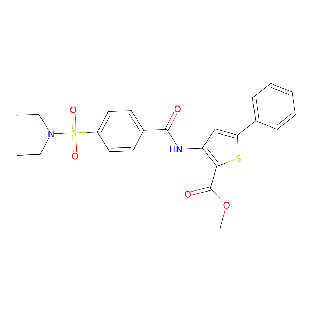 Methyl 3-[4-(diethylsulfamoyl)benzamido]-5-phenylthiophene-2-carboxylate molecular structure, CAS 477326-26-4