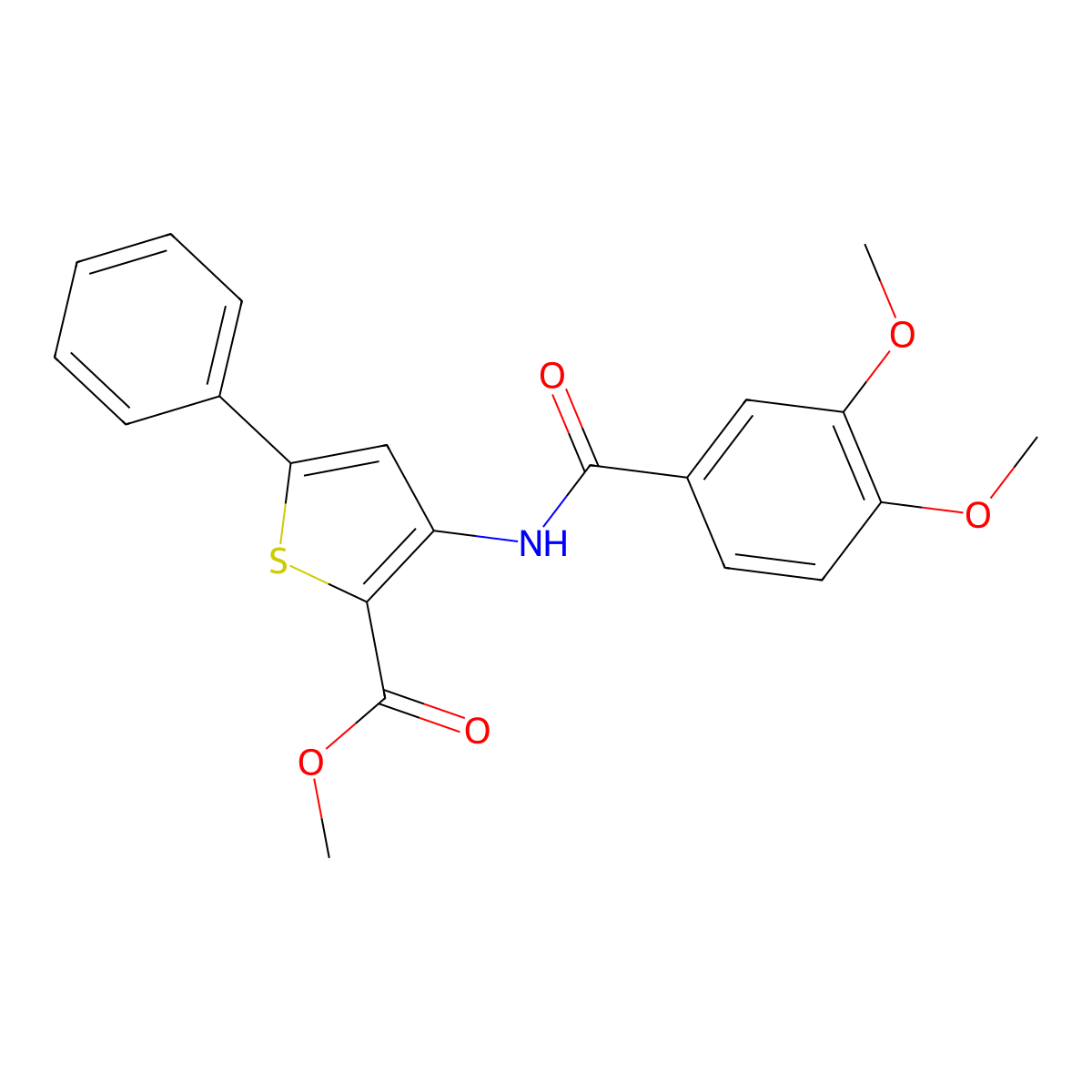 Methyl 3-(3,4-dimethoxybenzamido)-5-phenylthiophene-2-carboxylate molecular structure, CAS 477326-51-5
