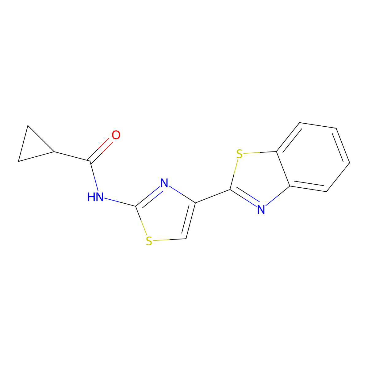 N-[4-(1,3-benzothiazol-2-yl)-1,3-thiazol-2-yl]cyclopropanecarboxamide molecular structure, CAS 477326-81-1
