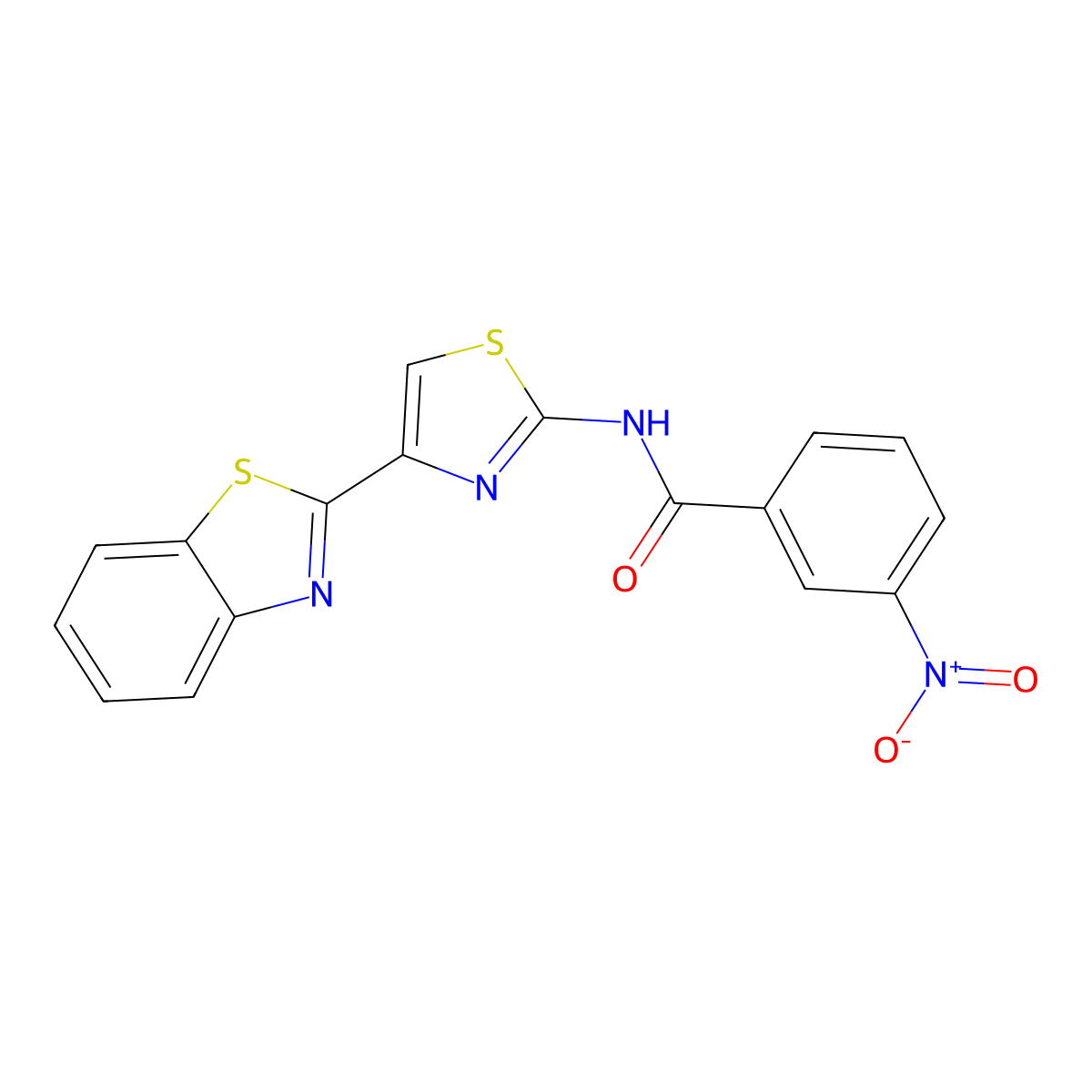 N-[4-(1,3-benzothiazol-2-yl)-1,3-thiazol-2-yl]-3-nitrobenzamide molecular structure, CAS 477326-88-8