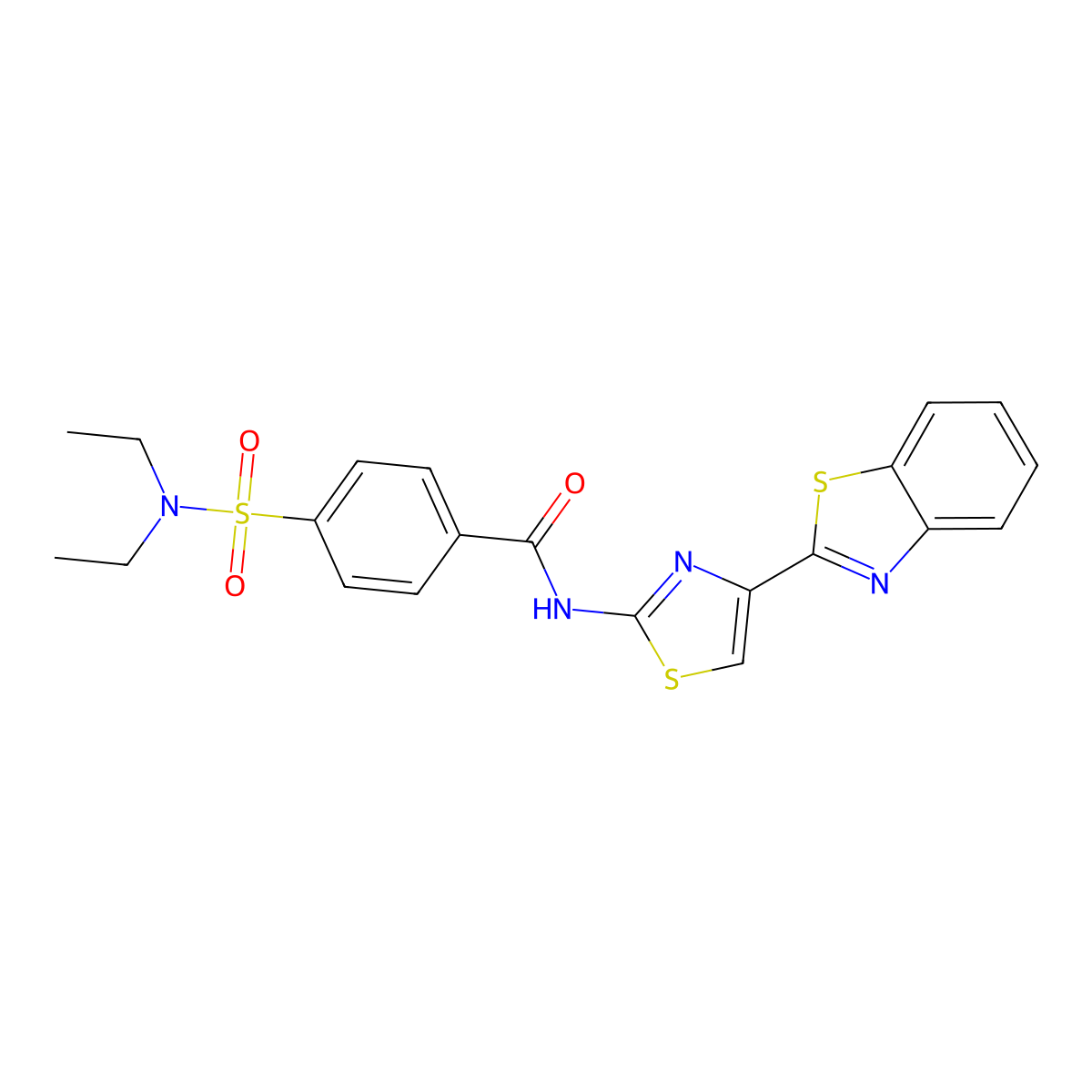 N-[4-(1,3-benzothiazol-2-yl)-1,3-thiazol-2-yl]-4-(diethylsulfamoyl)benzamide molecular structure, CAS 477326-90-2