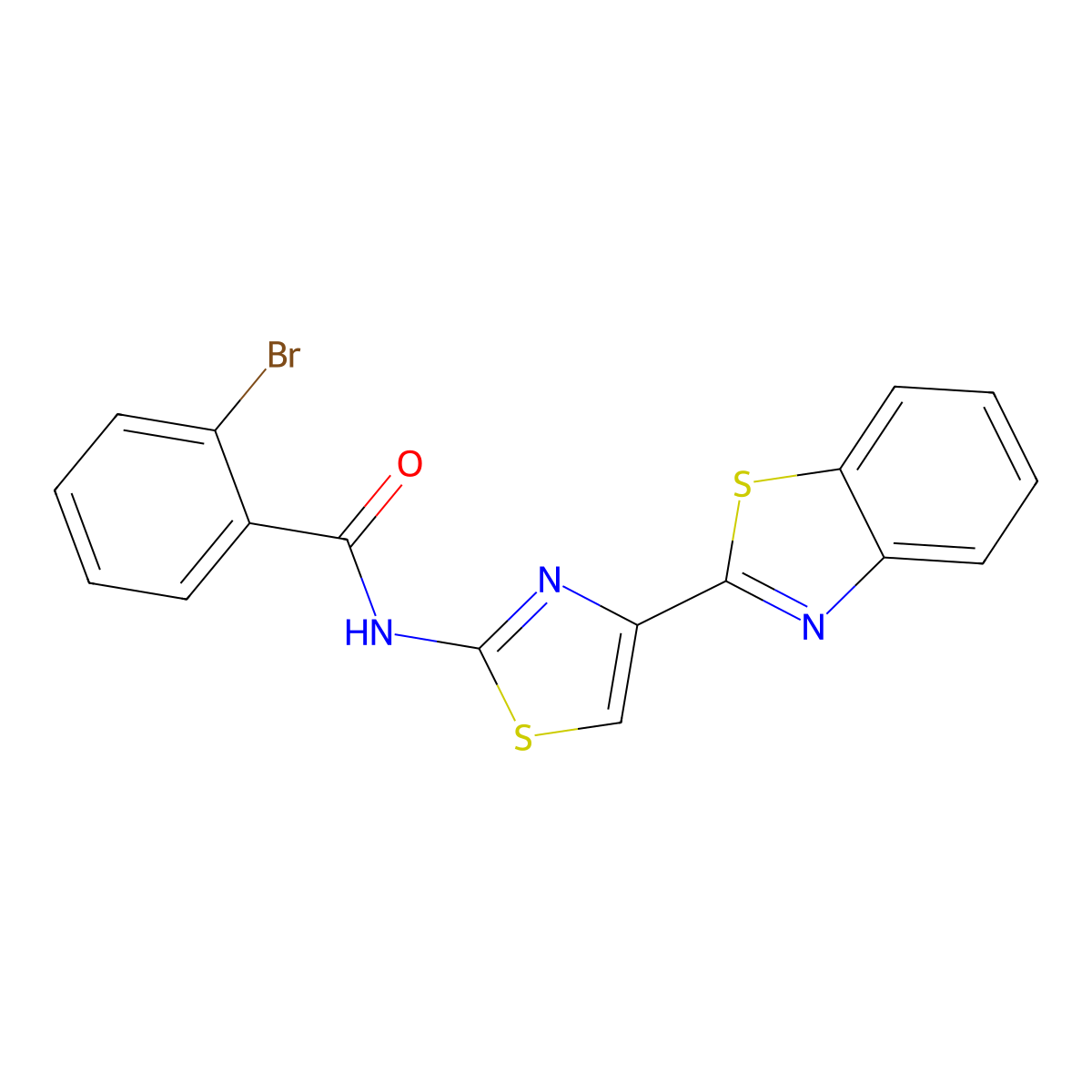 N-[4-(1,3-benzothiazol-2-yl)-1,3-thiazol-2-yl]-2-bromobenzamide molecular structure, CAS 477326-94-6
