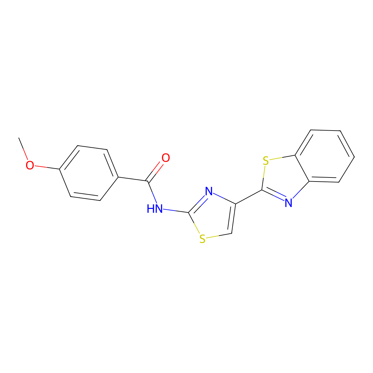 N-[4-(1,3-benzothiazol-2-yl)-1,3-thiazol-2-yl]-4-methoxybenzamide molecular structure, CAS 477326-97-9