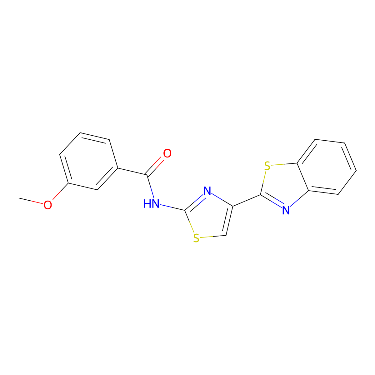 N-[4-(1,3-benzothiazol-2-yl)-1,3-thiazol-2-yl]-3-methoxybenzamide molecular structure, CAS 477326-98-0