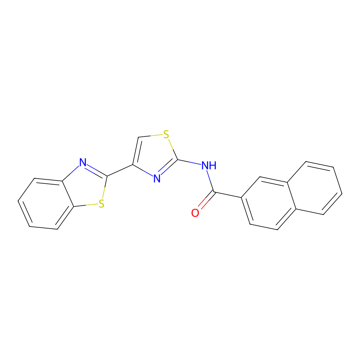 N-[4-(1,3-benzothiazol-2-yl)-1,3-thiazol-2-yl]naphthalene-2-carboxamide molecular structure, CAS 477327-10-9