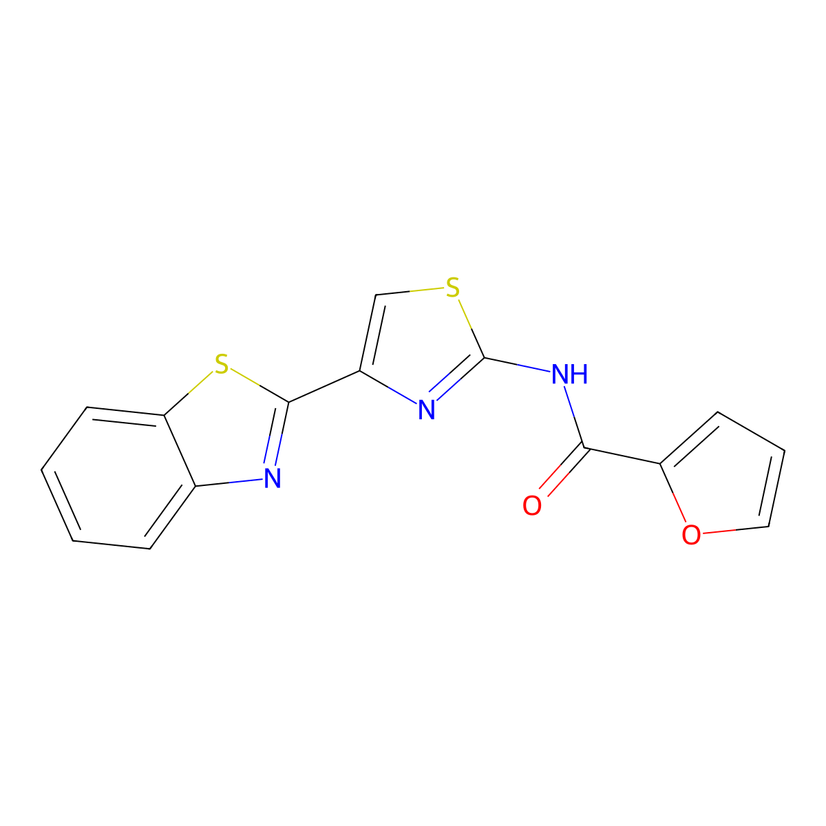 N-[4-(1,3-benzothiazol-2-yl)-1,3-thiazol-2-yl]furan-2-carboxamide molecular structure, CAS 477327-14-3