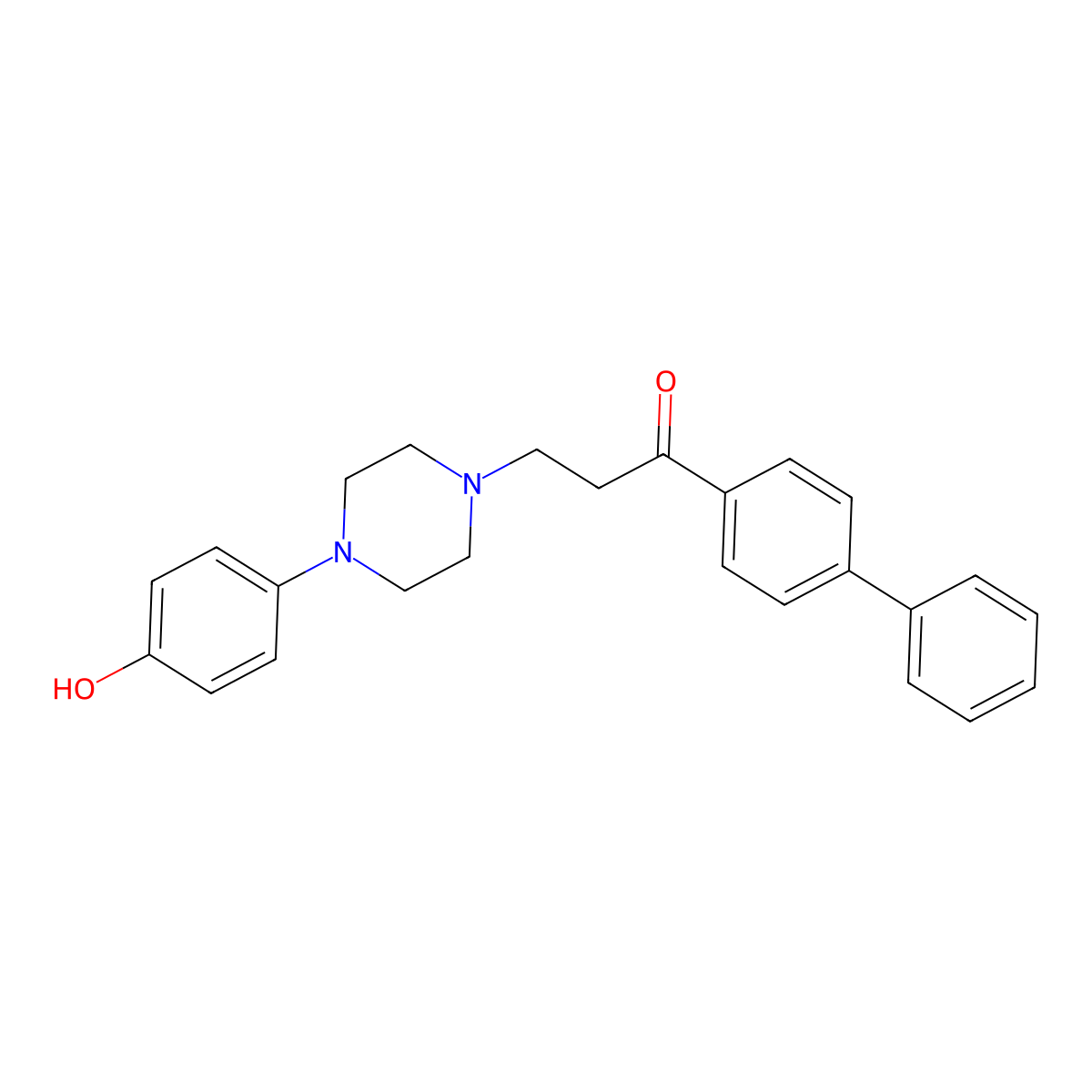 1-(1,1'-Biphenyl)-4-YL-3-(4-(4-hydroxyphenyl)-1-piperazinyl)-1-propanone molecular structure, CAS 477328-81-7
