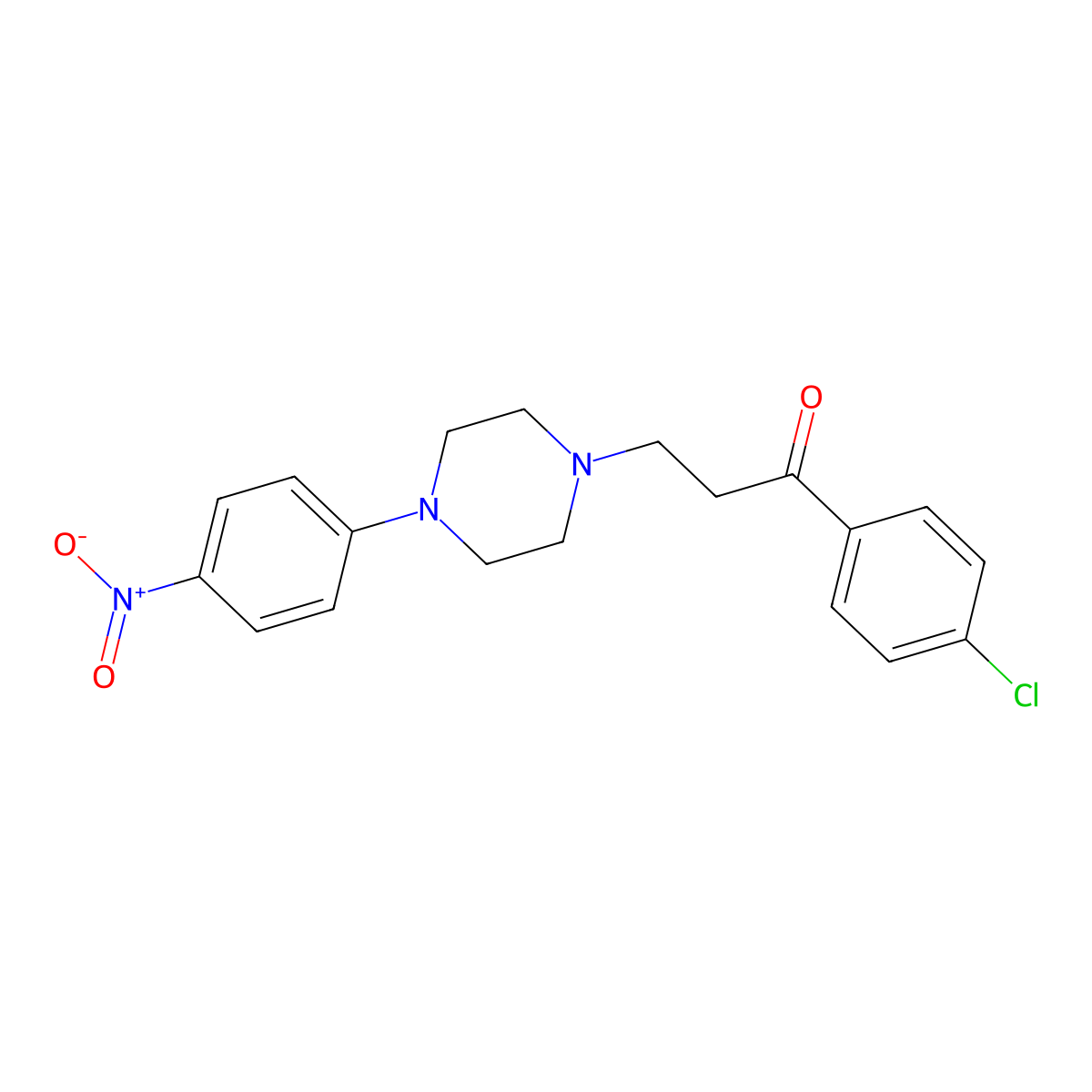 1-(4-Chlorophenyl)-3-(4-(4-nitrophenyl)-1-piperazinyl)-1-propanone molecular structure, CAS 477328-84-0