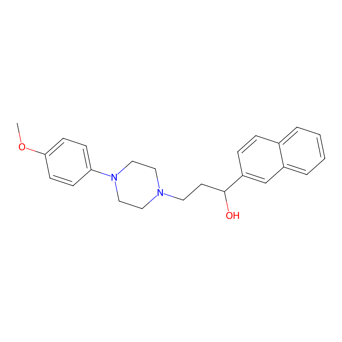 3-[4-(4-Methoxyphenyl)piperazino]-1-(2-naphthyl)-1-propanol molecular structure, CAS 477328-90-8