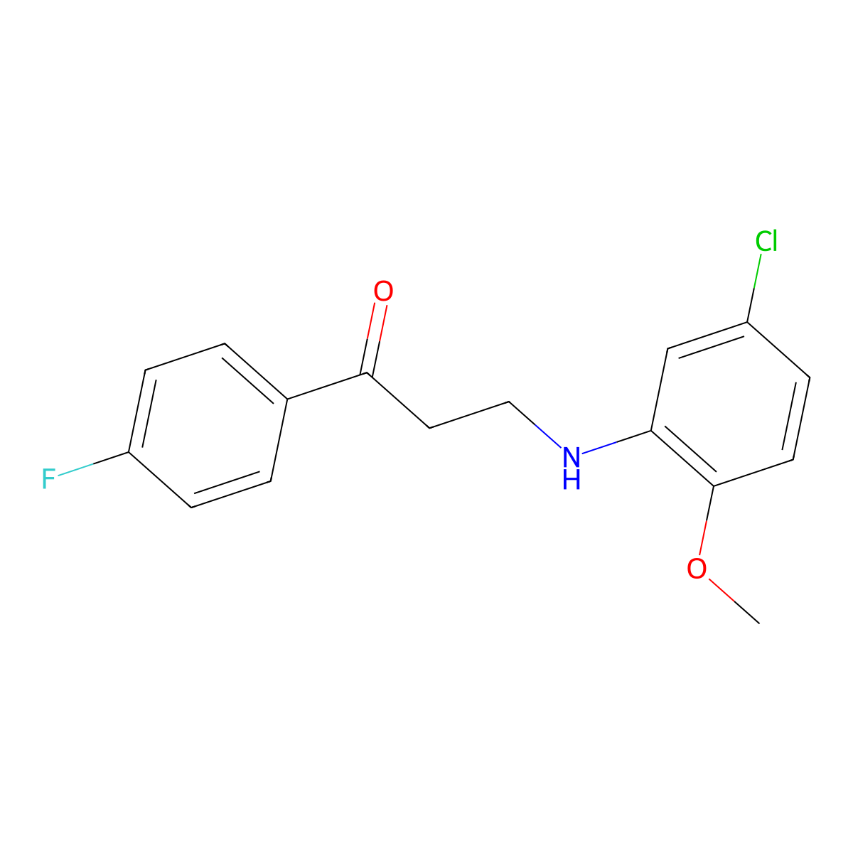 3-(5-Chloro-2-methoxyanilino)-1-(4-fluorophenyl)-1-propanone molecular structure, CAS 477328-92-0