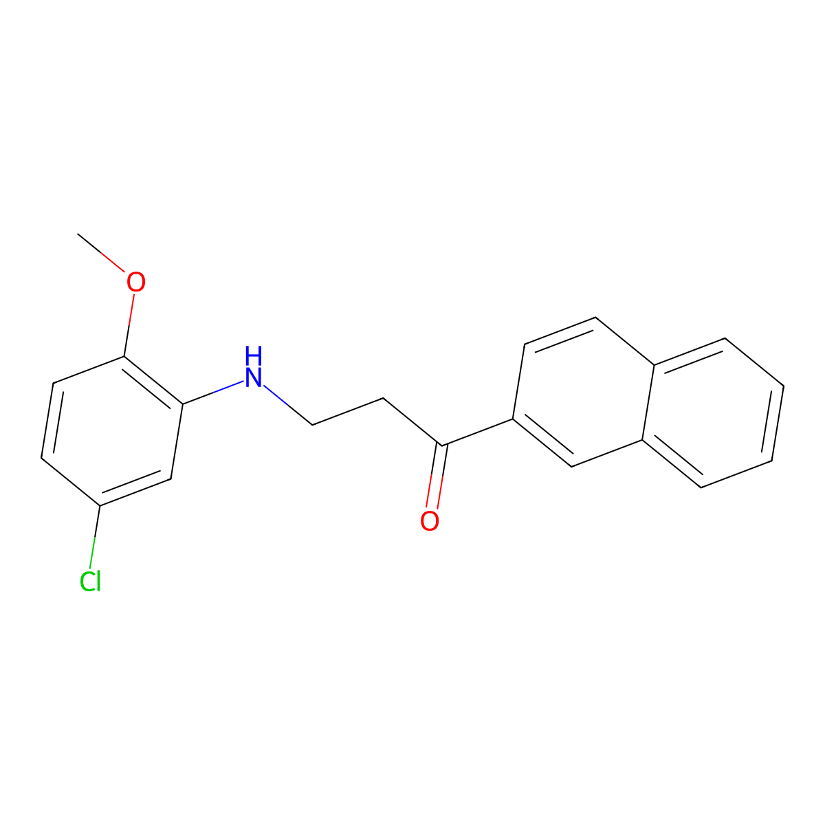 3-(5-Chloro-2-methoxyanilino)-1-(2-naphthyl)-1-propanone molecular structure, CAS 477328-96-4