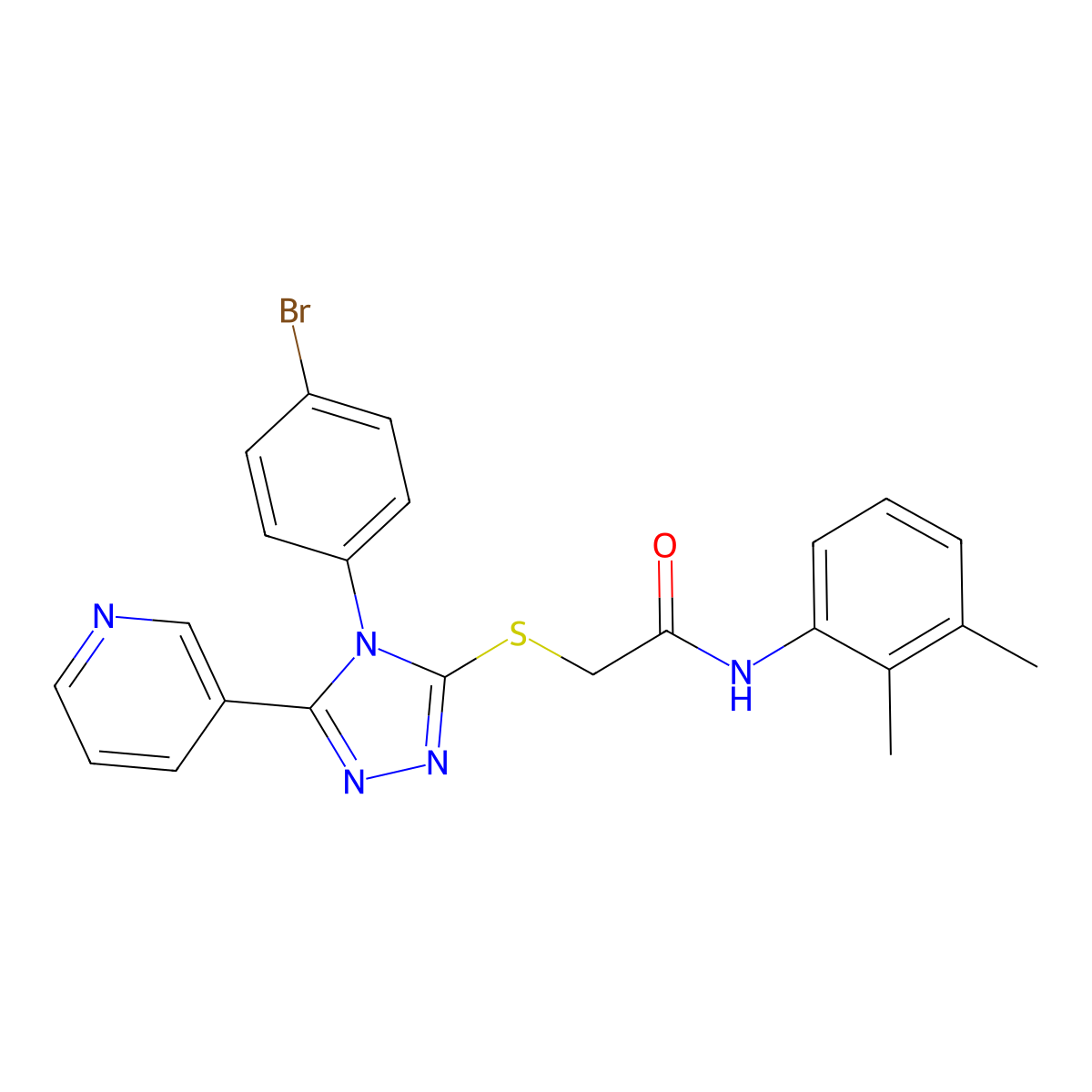 2-{[4-(4-Bromophenyl)-5-(3-pyridinyl)-4H-1,2,4-triazol-3-YL]sulfanyl}-N-(2,3-dimethylphenyl)acetamide molecular structure, CAS 477329-14-9