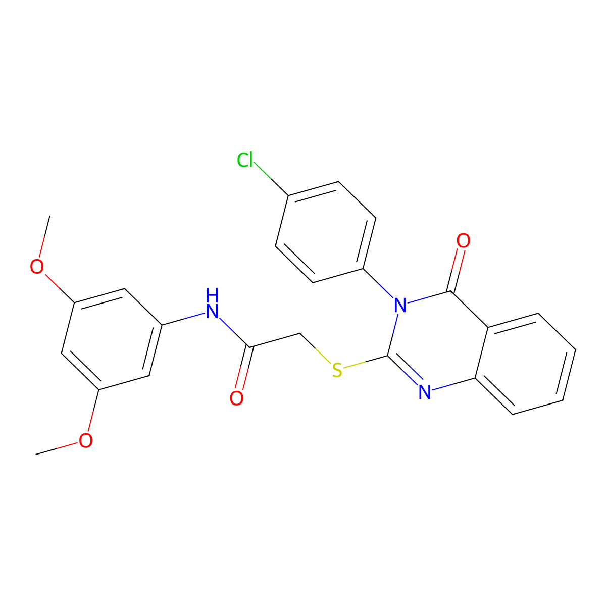 2-{[3-(4-Chlorophenyl)-4-oxo-3,4-dihydro-2-quinazolinyl]sulfanyl}-N-(3,5-dimethoxyphenyl)acetamide molecular structure, CAS 477329-26-3