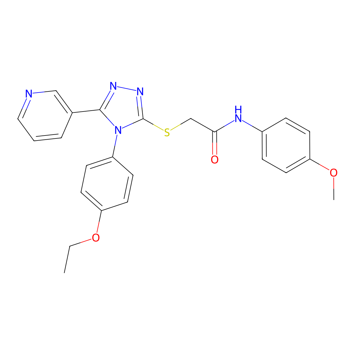 2-((4-(4-Ethoxyphenyl)-5-(3-pyridinyl)-4H-1,2,4-triazol-3-YL)sulfanyl)-N-(4-methoxyphenyl)acetamide molecular structure, CAS 477329-28-5