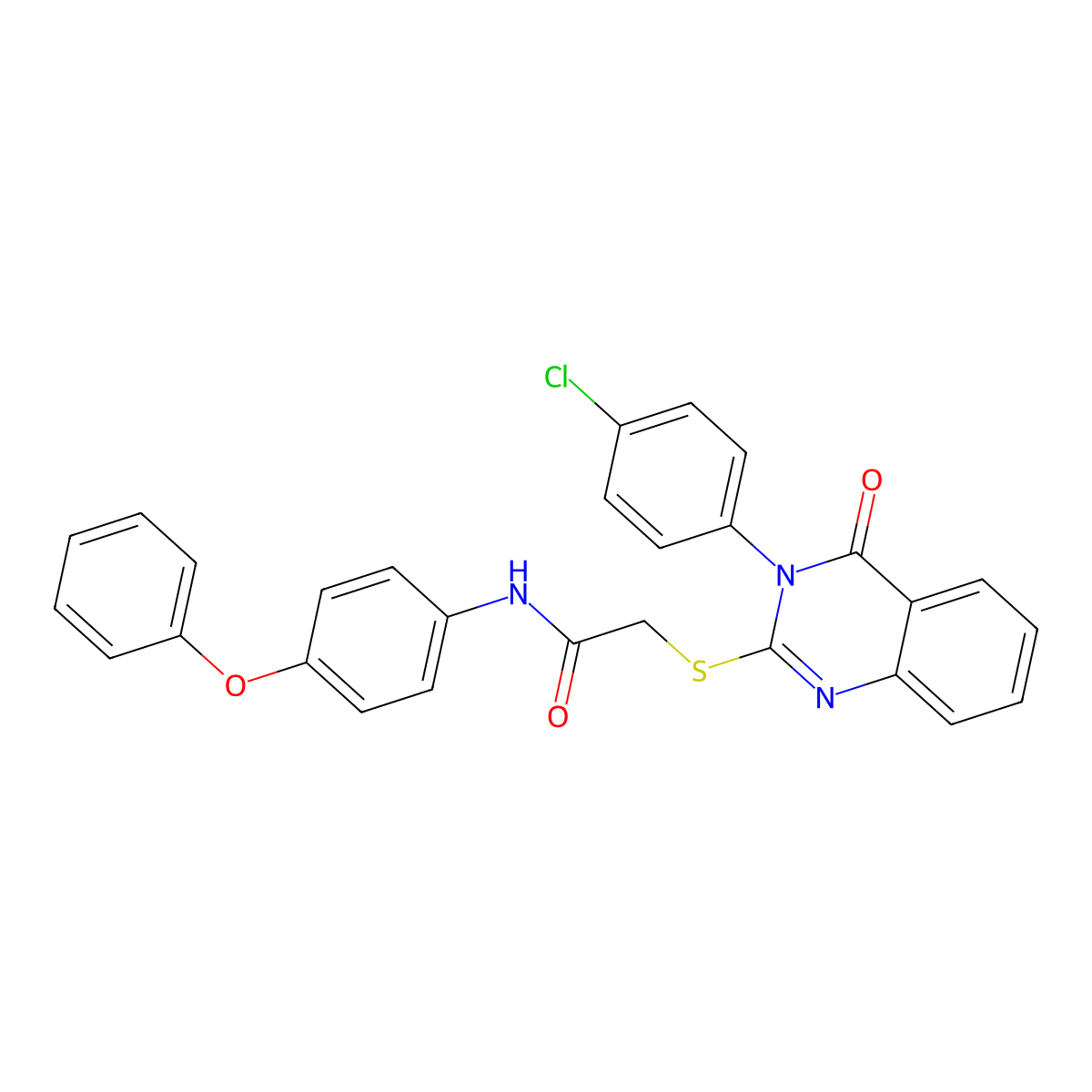 2-((3-(4-CL-PH)-4-Oxo-3,4-dihydro-2-quinazolinyl)thio)-N-(4-phenoxy-PH)acetamide molecular structure, CAS 477329-40-1