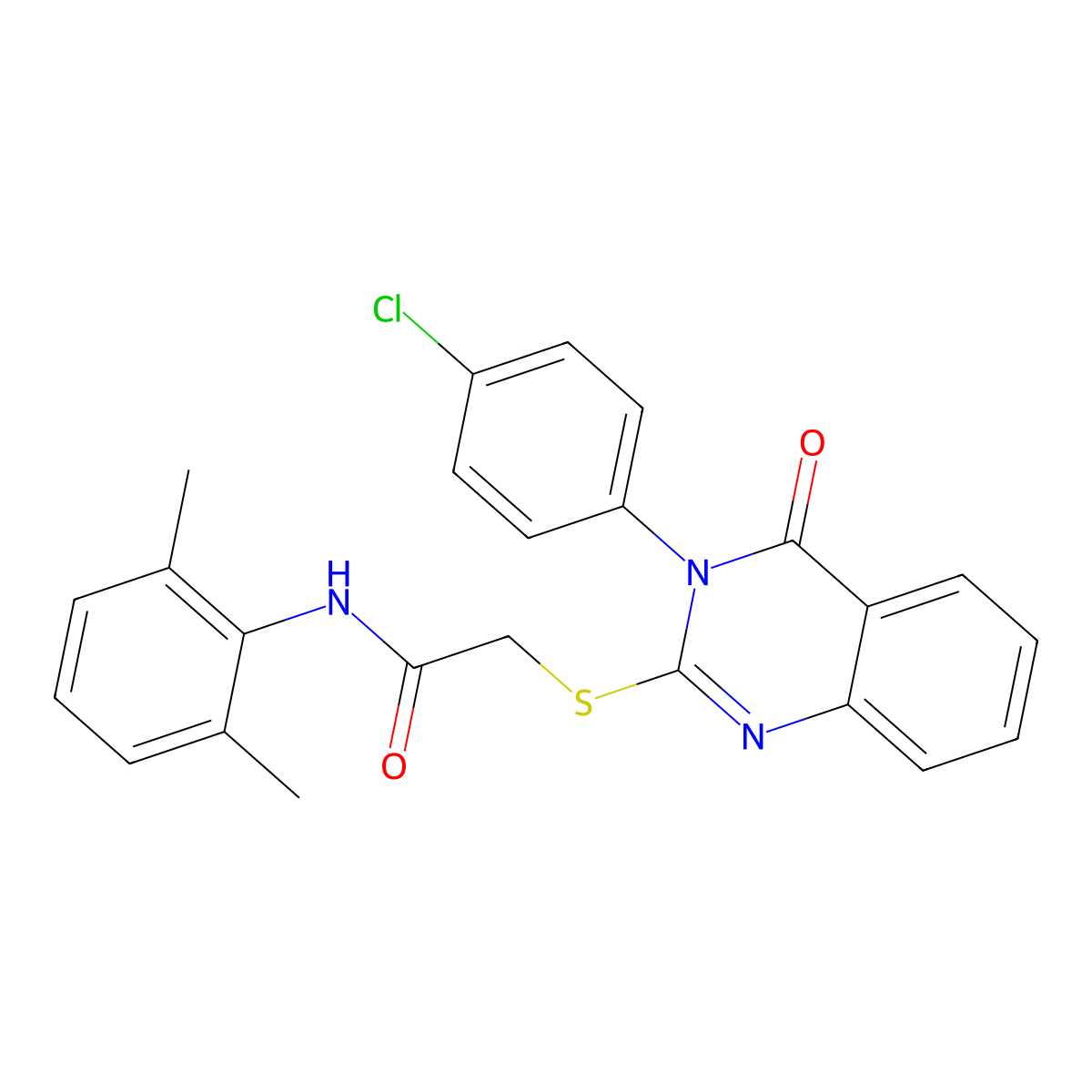 2-((3-(4-Chlorophenyl)-4-oxo-3,4-dihydro-2-quinazolinyl)sulfanyl)-N-(2,6-dimethylphenyl)acetamide molecular structure, CAS 477329-45-6