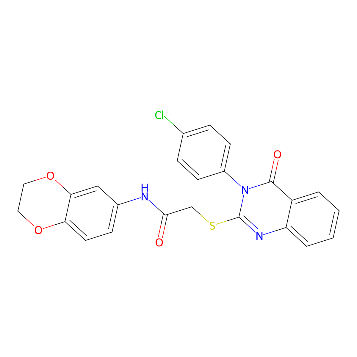 2-{[3-(4-Chlorophenyl)-4-oxo-3,4-dihydro-2-quinazolinyl]sulfanyl}-N-(2,3-dihydro-1,4-benzodioxin-6-YL)acetamide molecular structure, CAS 477329-52-5