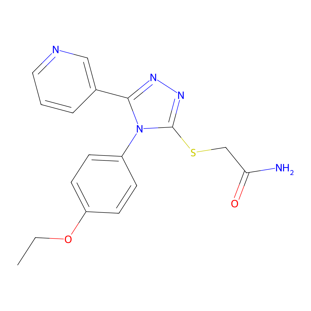 2-((4-(4-Ethoxyphenyl)-5-(3-pyridinyl)-4H-1,2,4-triazol-3-YL)thio)acetamide molecular structure, CAS 477329-56-9