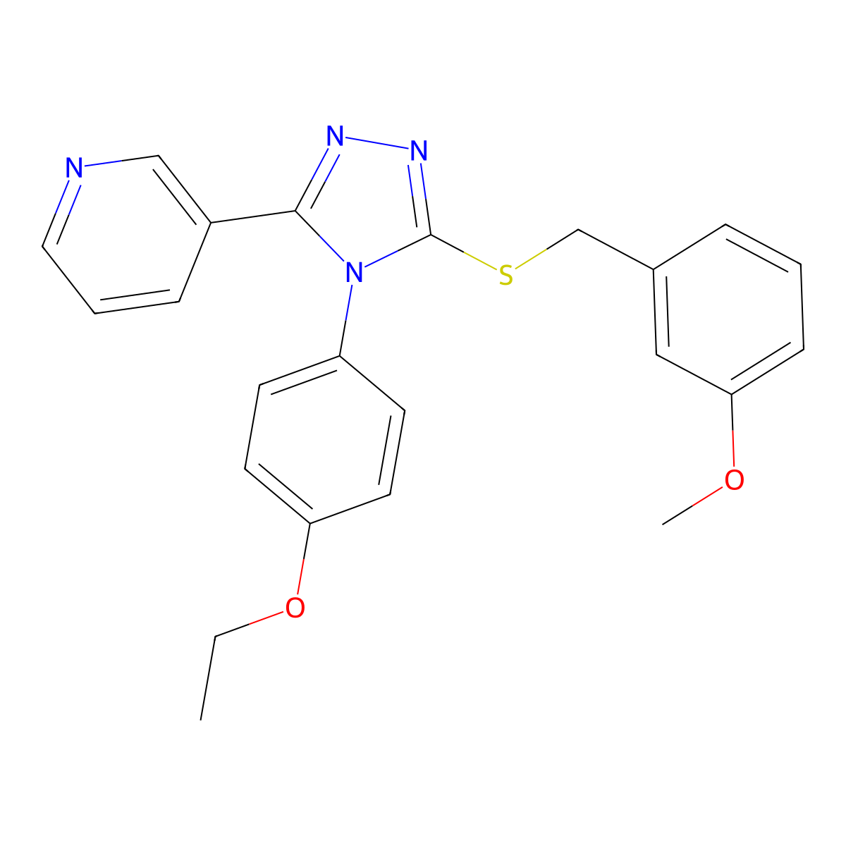 3-(4-(4-Ethoxyphenyl)-5-((3-methoxybenzyl)thio)-4H-1,2,4-triazol-3-YL)pyridine molecular structure, CAS 477329-58-1
