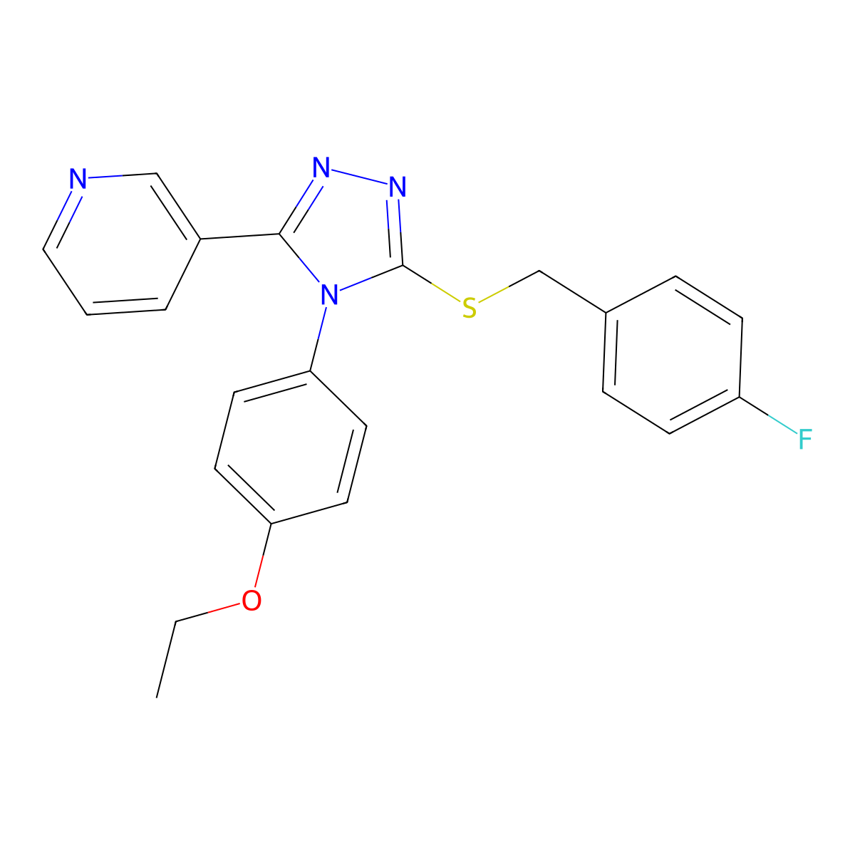 3-(4-(4-Ethoxyphenyl)-5-((4-fluorobenzyl)thio)-4H-1,2,4-triazol-3-YL)pyridine molecular structure, CAS 477329-85-4