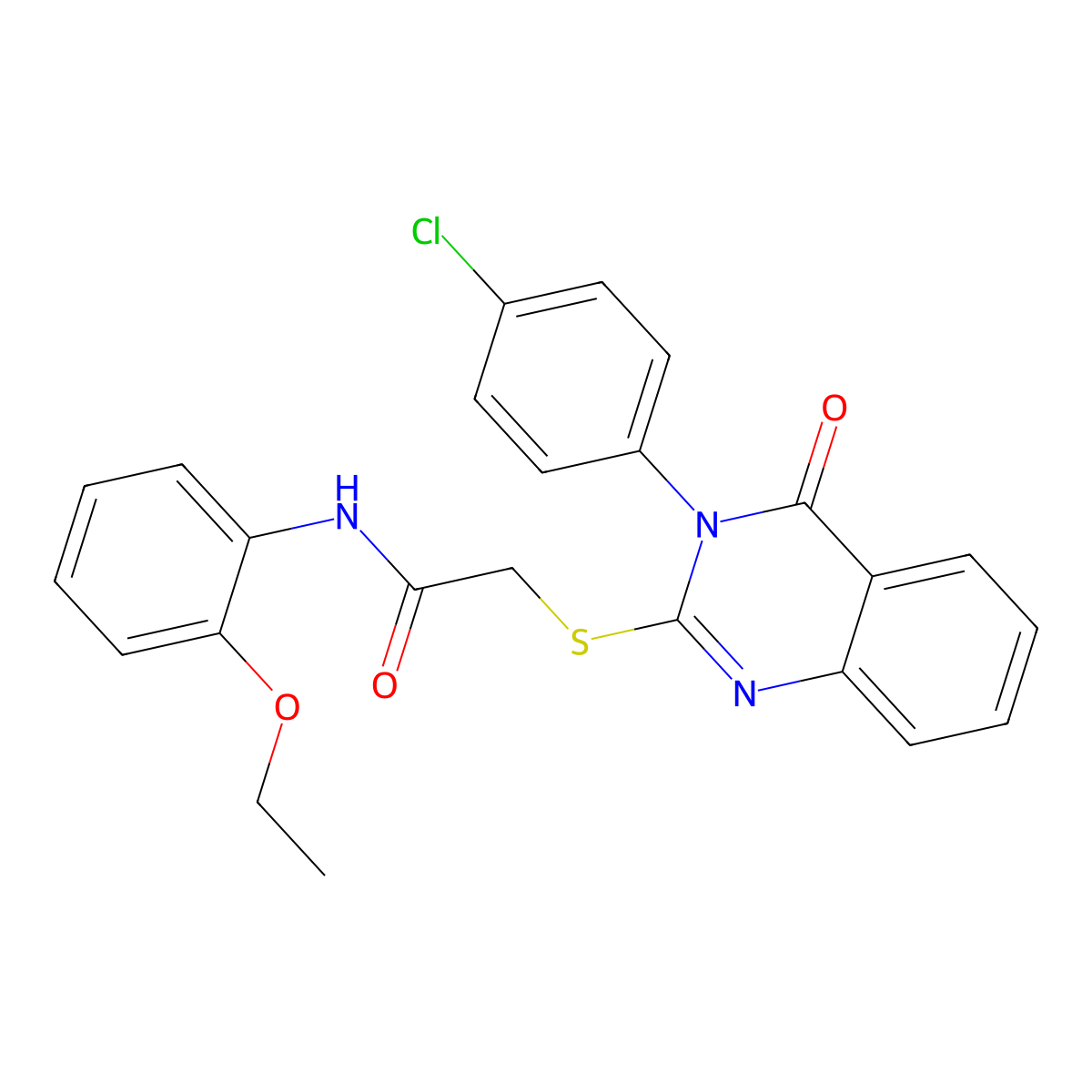 2-((3-(4-CL-PH)-4-Oxo-3,4-dihydro-2-quinazolinyl)thio)-N-(2-ethoxy-PH)acetamide molecular structure, CAS 477330-11-3