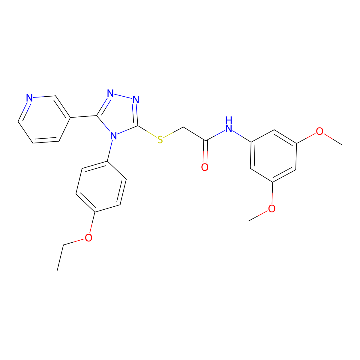 N-(3,5-Dimethoxyphenyl)-2-{[4-(4-ethoxyphenyl)-5-(3-pyridinyl)-4H-1,2,4-triazol-3-YL]sulfanyl}acetamide molecular structure, CAS 477330-20-4