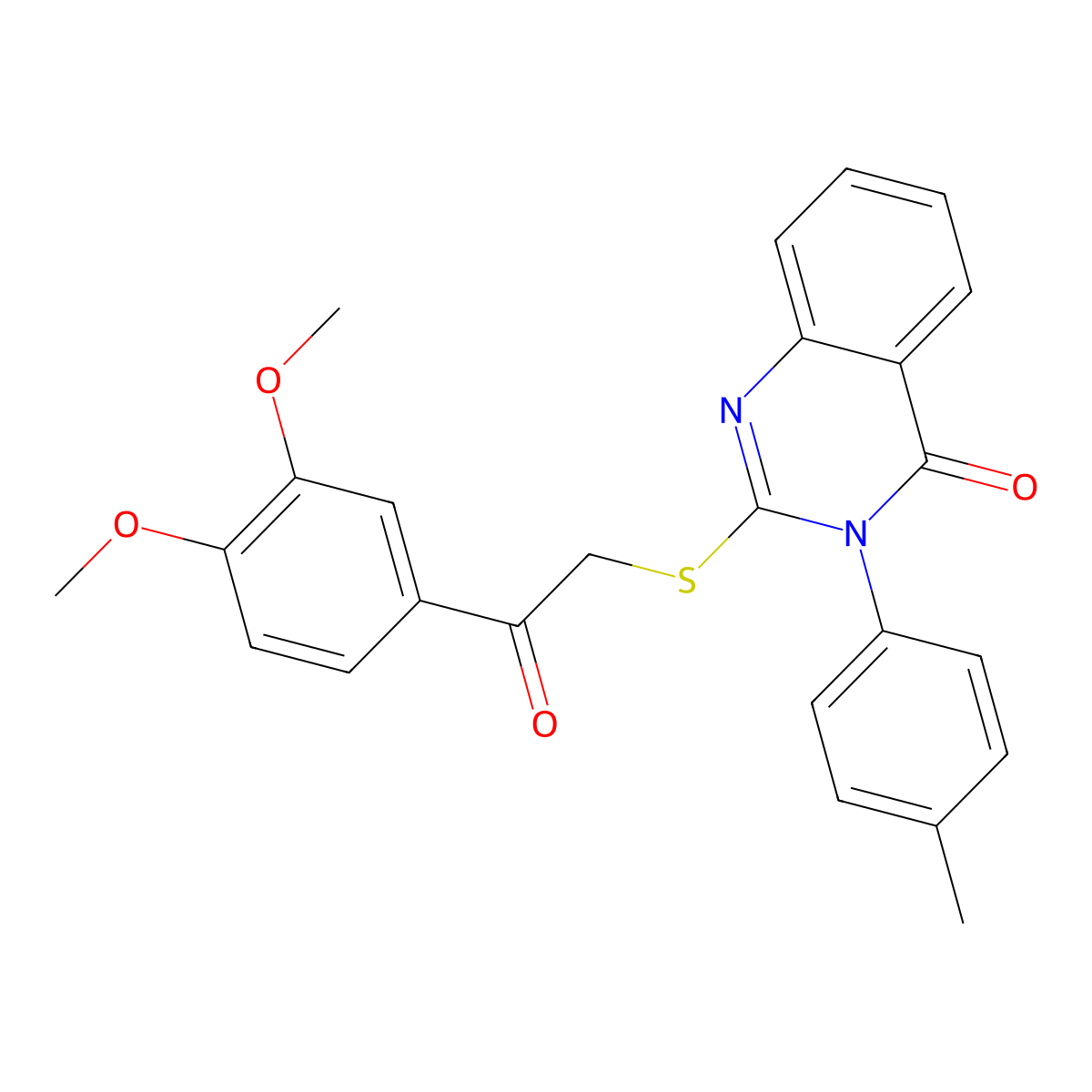 2-((2-(3,4-Dimethoxy-PH)-2-oxoethyl)thio)-3-(4-methylphenyl)-4(3H)-quinazolinone molecular structure, CAS 477330-44-2