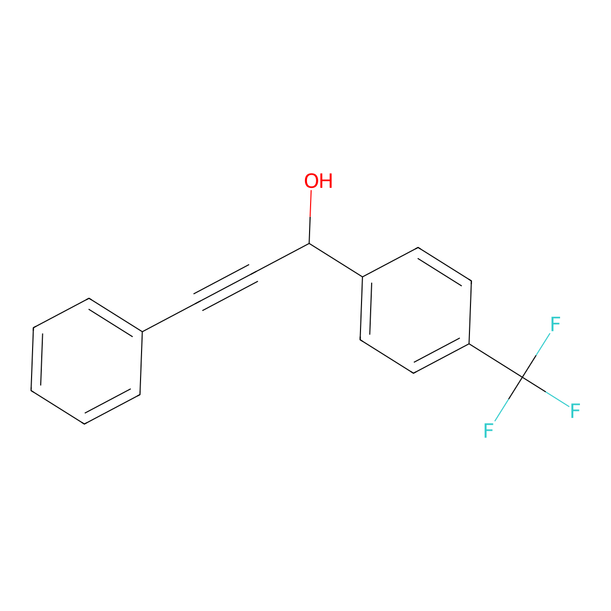 1-[4-(Trifluoromethyl)phenyl]-3-phenyl-2-propyne-1-ol molecular structure, CAS 477330-46-4