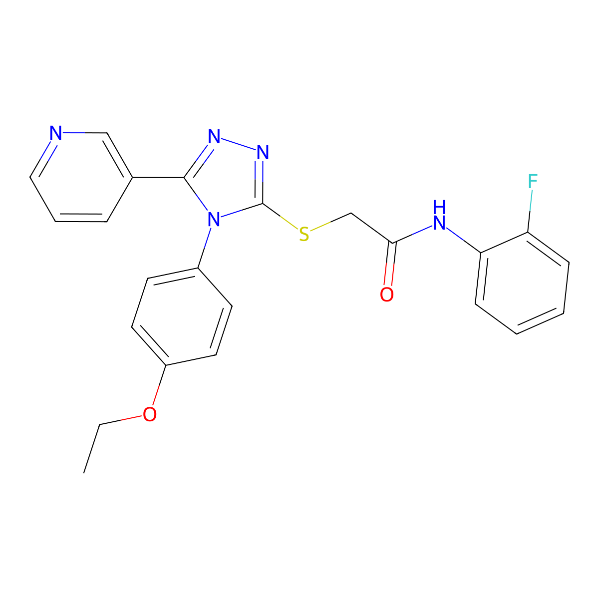 2-{[4-(4-Ethoxyphenyl)-5-(3-pyridinyl)-4H-1,2,4-triazol-3-YL]sulfanyl}-N-(2-fluorophenyl)acetamide molecular structure, CAS 477330-63-5