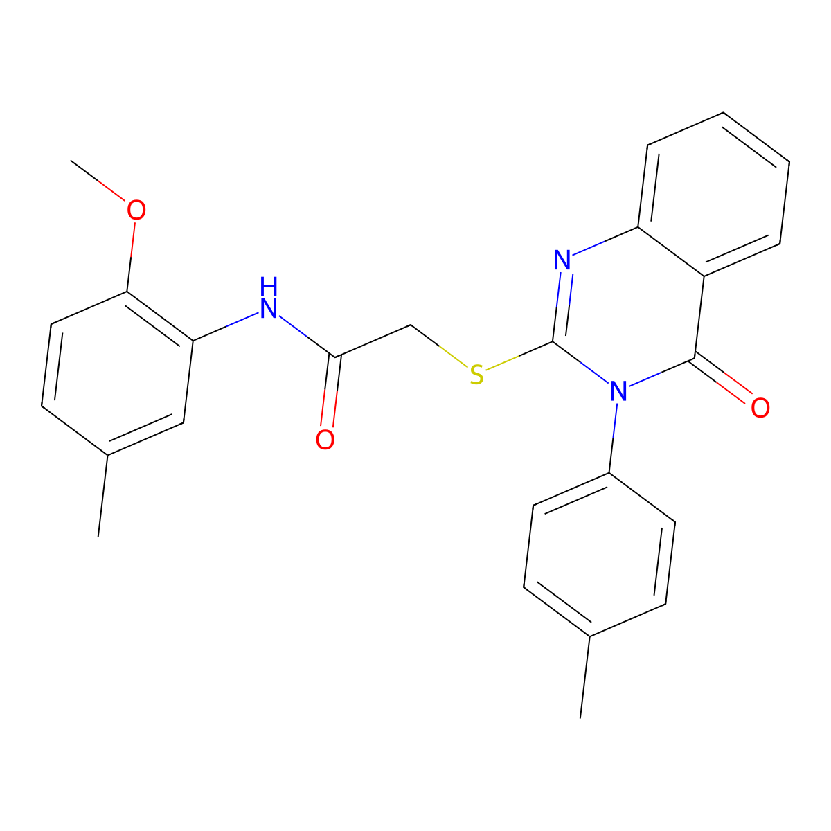 N-(2-Methoxy-5-methylphenyl)-2-{[3-(4-methylphenyl)-4-oxo-3,4-dihydro-2-quinazolinyl]sulfanyl}acetamide molecular structure, CAS 477330-69-1