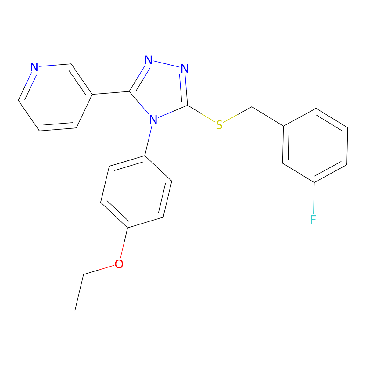 3-(4-(4-Ethoxyphenyl)-5-((3-fluorobenzyl)thio)-4H-1,2,4-triazol-3-YL)pyridine molecular structure, CAS 477331-03-6