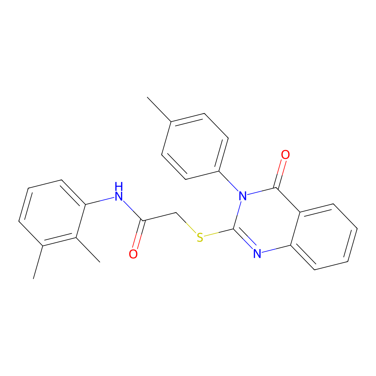 N-(2,3-Dimethylphenyl)-2-((3-(4-methylphenyl)-4-oxo-3,4-dihydro-2-quinazolinyl)sulfanyl)acetamide molecular structure, CAS 477332-60-8